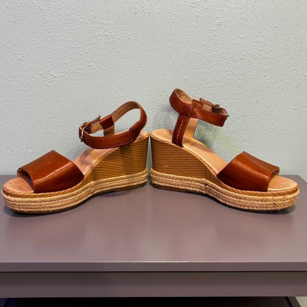 Sperry Fairwater Plushwave Wedge Espadrille Sandals Women's Size 7.5 Tan Leather - Picture 9 of 9